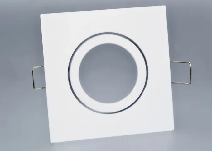 Druckguss Einbaustrahler weiß matt eckig - schwenkbar - Klickverschluss