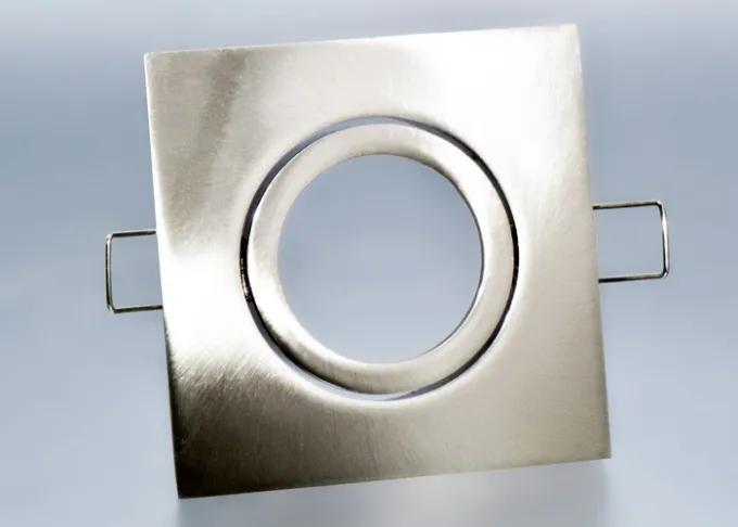 Druckguss Einbaustrahler eisengebürstet eckig - schwenkbar - Klickverschluss