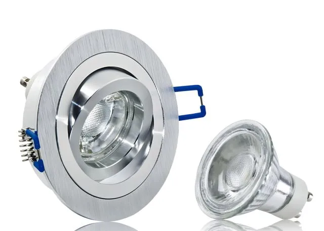LED Einbaustrahler Set mit Marken GU10 LED Spot ChiliTec H35 COB 3 Watt...