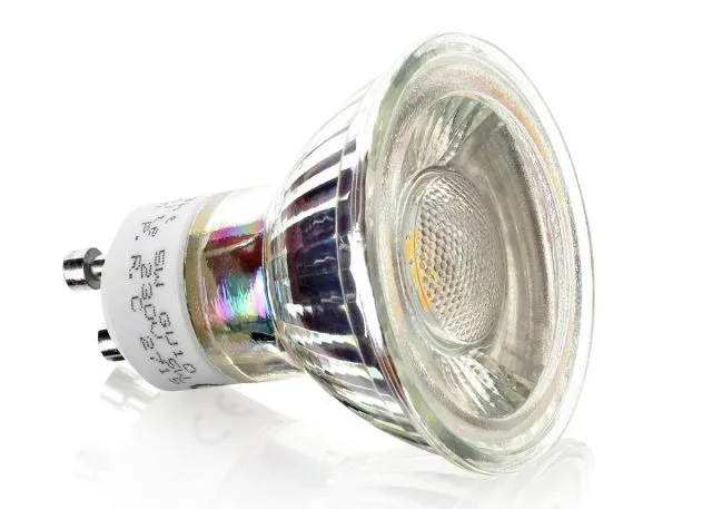LED Einbaustrahler Set mit Marken GU10 LED Spot LC Light 5 Watt 9 SMD Alu-Druckguß Rund Weiß Klickverschluß