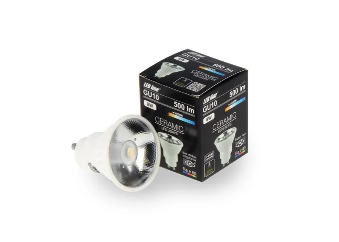 LED Line Ceramic GU10 Spot 8 Watt Spotlight 24 Grad Reflektor