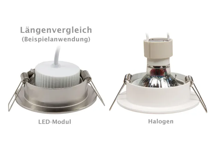 Flat LED Modul McShine MCOB, 5W, 400 Lumen, 50x25mm, warmweiß - neutralweiß Linsenglas