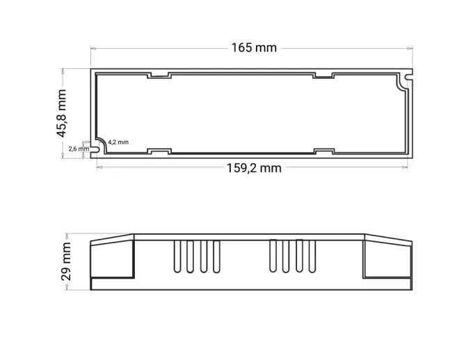 Nextec LED Trafo 60W Treiber Montagenetzteil PS-MF-60
