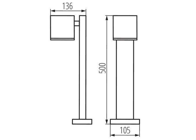 Kanlux Wegeleuchte Außenbereich GORI 50 Aluminium GU10