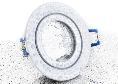 9er Feuchtraum LED Einbaustrahler Set IP44 Weiß rund mit Marken GU10 LED Spot Kanlux 7 Watt