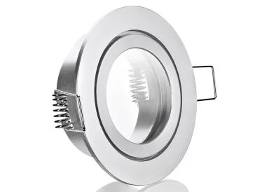 5er Feuchtraum LED Einbaustrahler Set IP44 Feinschliff matt rund mit Marken GU10 LED Spot LC Light 5 Watt Milchglas