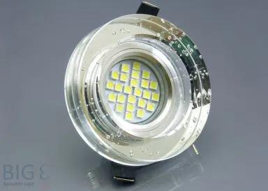 Einbaurahmen klares Kristallglas - rund - Blubber - Schnellspannkopf - vertieft