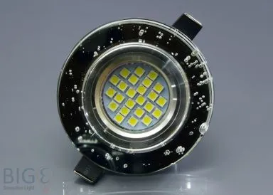 Einbaurahmen klares Kristallglas - rund - Blubber - Schnellspannkopf - vertieft