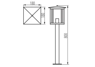 Kanlux Außenleuchte für austauschbare E27 Leuchtmittel Selto 80 B Edelstahl und Echtglas