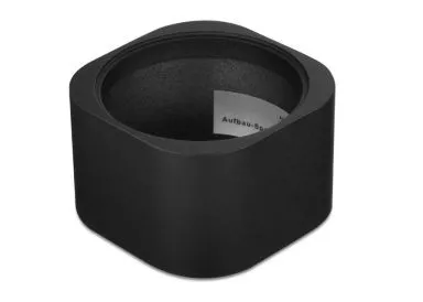 Aluminium Aufbaustrahler gebürstet kurz komplett schwarz abgerundet