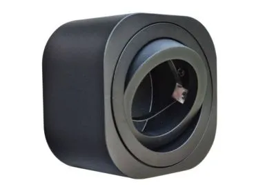 Aluminium Aufbaustrahler gebürstet kurz komplett schwarz abgerundet