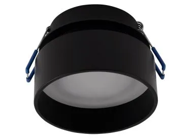 Einbaurahmen McShine DL-21 rund, mit Frontglas milchig, schwarz doppelter Lichtaustritt