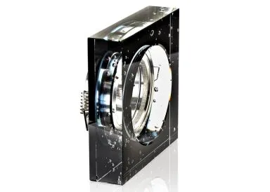 Einbaurahmen schwarzes Kristallglas - 4eckig - Blubber - Schnellspannkopf - vertieft