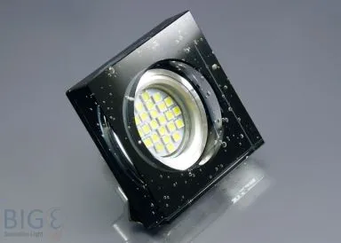 Einbaurahmen schwarzes Kristallglas - 4eckig - Blubber - Schnellspannkopf - vertieft