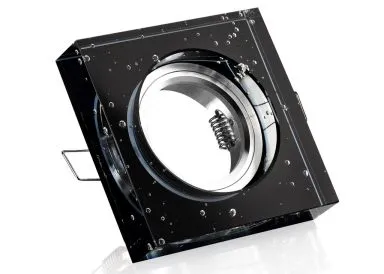 Einbaurahmen schwarzes Kristallglas - 4eckig - Blubber - Schnellspannkopf - vertieft