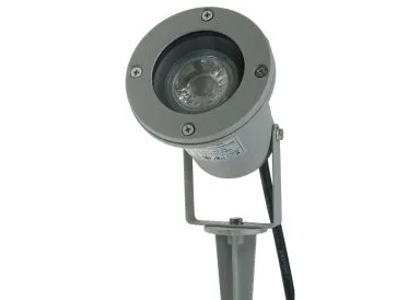 ChiliTec Gartenleuchte CT-GS10, silbergrau 230V, 1,5m Kabel+Erdspiess, GU10 Fassung