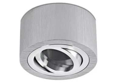 Aluminium Aufbaustrahler gebürstet rund BiColor kurz