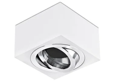 Aluminium Aufbaustrahler gebürstet eckig weiß kurz