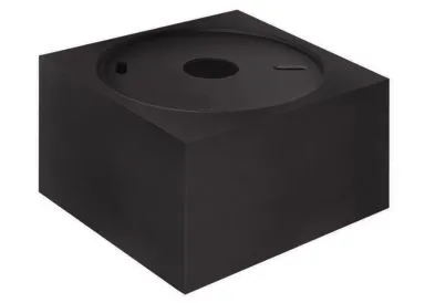 Aluminium Aufbaustrahler gebuerstet eckig kurz komplett schwarz IP44 fuer LED Module