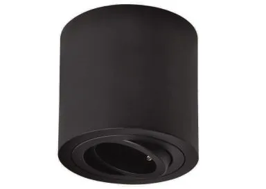 Aluminium Aufbaustrahler gebuerstet rund komplett schwarz GU10