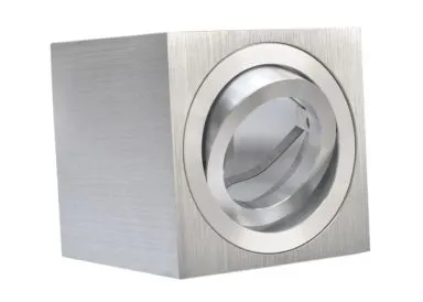 Aluminium Aufbaustrahler gebürstet 4eckig GU10