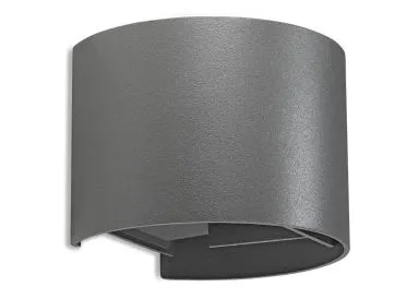 Druckguss UP/Down 2x3W IP54 grau rund Abstrahlwinkel einstellbar