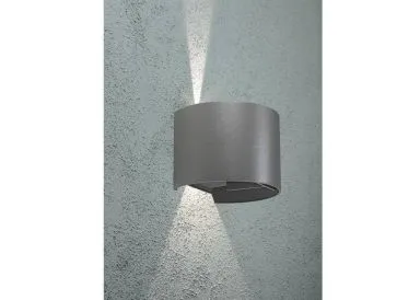 Druckguss UP/Down 2x3W IP54 grau rund Abstrahlwinkel einstellbar