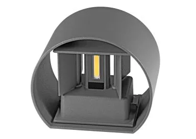 Druckguss UP/Down 2x3W IP54 grau rund Abstrahlwinkel einstellbar