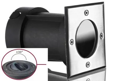 Boden LED Einbaustrahler Set IP67 rund schwenkbar mit Marken GU10 LED Spot Kanlux IQ-LEDDIM 7 W dimmbar