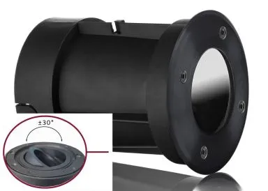 Boden LED Einbaustrahler Set IP67 rund schwenkbar mit Marken GU10 LED Spot ChiliTec 5 Watt