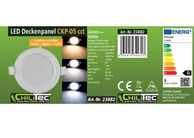 ChiliTec LED Licht-Panel CKP-05 CCT 230V, 5W, 3000/4000/6200K, 95mm