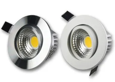 LED Einbauleuchte &quote;COB-5&quote; weiß oder silber 5W 350lm warmweiß