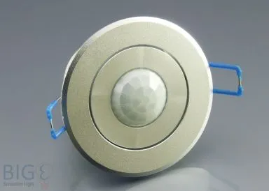 Decken-Einbau Bewegungsmelder Aluminium 360 Grad auch für LED