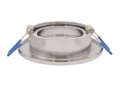 Einbaurahmen aus Aluminium chrom glänzend rund Klickverschluss geeignet auch für Spanndecken