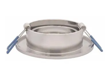 Einbaurahmen aus Aluminium eisengebürstet rund Klickverschluss geeignet auch für Spanndecken