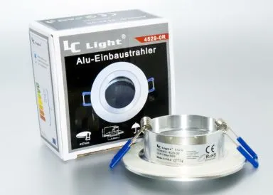 IP44 Aluminium Einbaustrahler Aluminium BiColor rund Feuchtraum