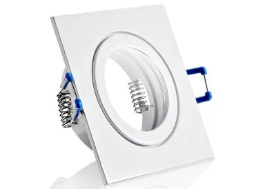 IP44 Aluminium Einbaustrahler weiß eckig Feuchtraum glänzend