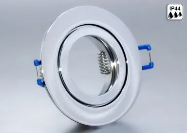 IP44 Aluminium Einbaustrahler chrom glänzend rund Feuchtraum