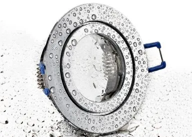 IP44 Aluminium Einbaustrahler chrom glänzend rund Feuchtraum