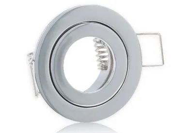 Druckguss Einbaustrahler chrome glänzend IP44 Feuchtraum MR11 / GU4 rund