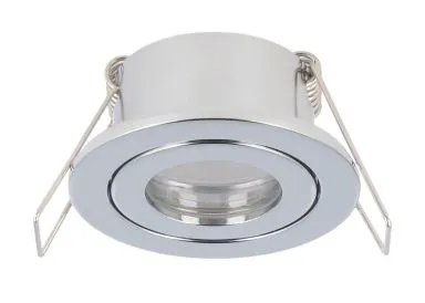 Druckguss Einbaustrahler chrome glänzend IP44 Feuchtraum MR11 / GU4 rund