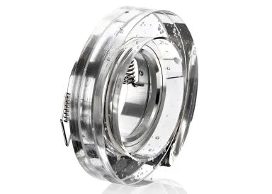 Einbaurahmen klares Kristallglas - rund - Blubber - Schnellspannkopf - vertieft