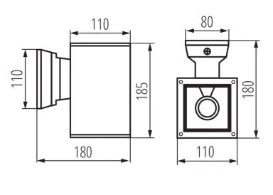 Kanlux Wandleuchte Außenbereich LART EL-160-GR Aluminium E27