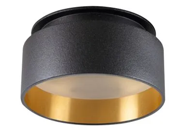 Kanlux Einbaustrahler GOVIK schwarz / gold rund zweifacher Lichtaustritt DSO-B/G
