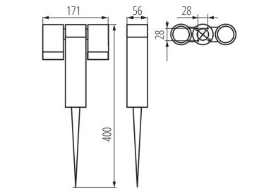 Premium Aluminium Erdspießleuchte USTI SP 2X7 GR GU10 IP54