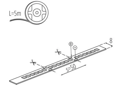 Kanlux LED-Streifen LED STRIP L120 16W - 5 Meter Rolle - Warmweiß - Innenbereich 24V