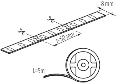 Kanlux LED-Streifen LEDS-B - 5 Meter Rolle - Kaltweiß - Innen- und Außenbereich IP65 12V