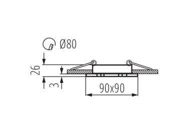 Kanlux Deckenleuchte SEIDY CT-DTL50-B/M Einbau schwenkbar schwarz matt eckig