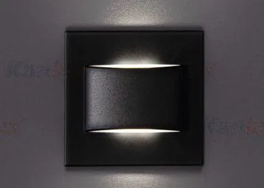 Kanlux LED-Wandeinbauleuchte Treppenleuchte ERINUS schwarz eckig doppelter Lichtaustritt