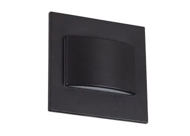 Kanlux LED-Wandeinbauleuchte Treppenleuchte ERINUS schwarz eckig doppelter Lichtaustritt